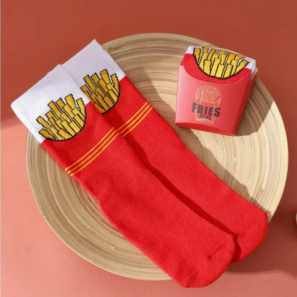 Fun French Fry Socks 1pair For Men Women Teens